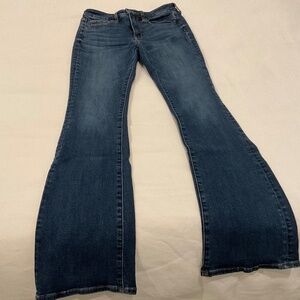 American Eagle Blue Jeans High-Rise Skinny Kick, Next Level Stretch, Size 6 Long